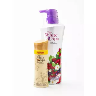 (1 แถม 1) Mistine White Spa Body Lotion มิสทินไวท์สปา บอดี้โลชั่น ขนาด 400 มล.ขวดแถมขนาด80มล.