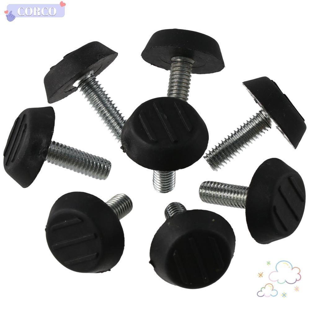 CORCO 10 ชิ้นเฟอร์นิเจอร์ Levelers, M6 ด้ายชุบสังกะสีเหล็ก Glide เฟอร์นิเจอร์ Leveling ฟุต, สกรูสีดํ