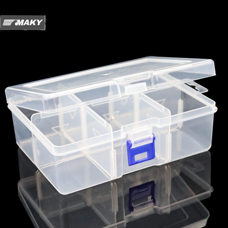 [MAKY] 1PC 6-Grid กล่องพลาสติกกล่องเก็บของแบบถอดได้สําหรับเครื่องมือเครื่องประดับและอุปกรณ์ตกปลาเดสก์ท็อปกล่องเก็บ TH