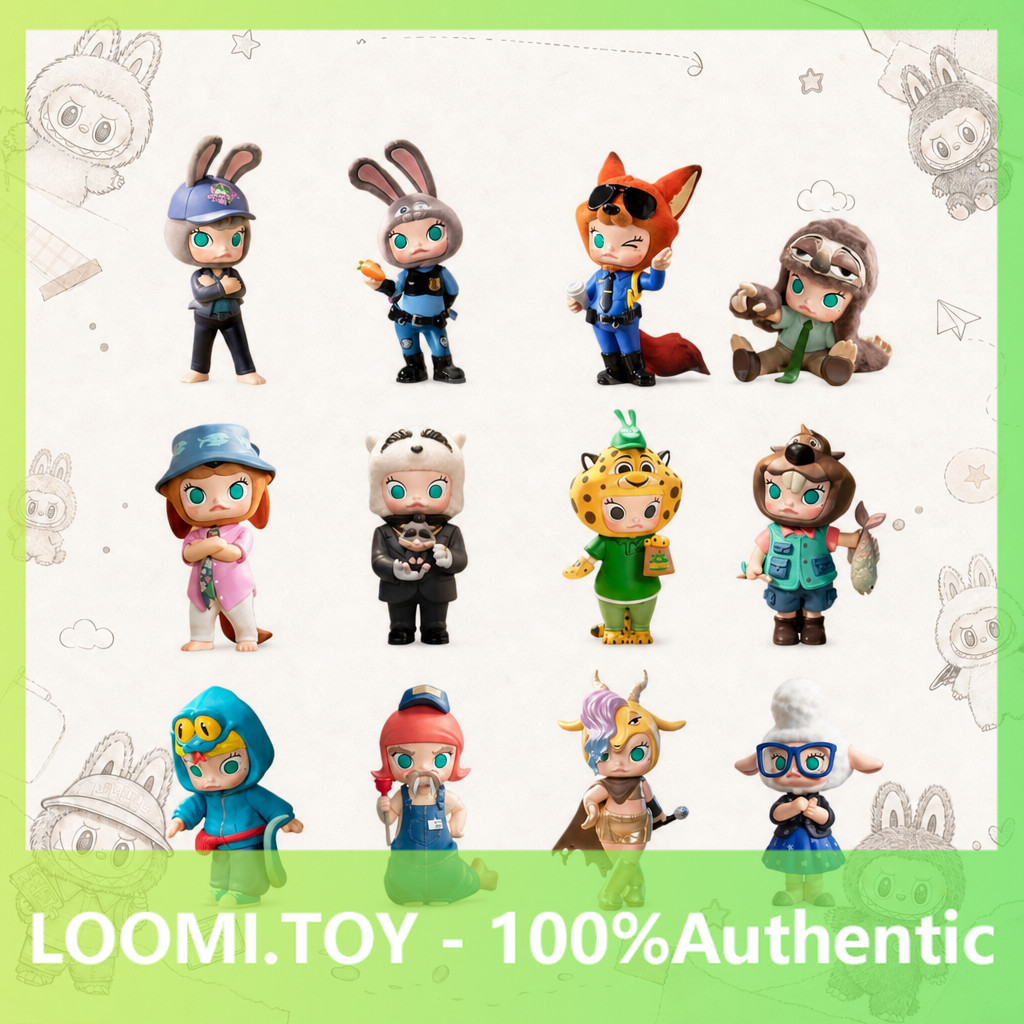 POPMART MOLLY Crazy Zoo Joint Series Mystery Box เล่นอินเทรนด์เครื่องประดับของแท้