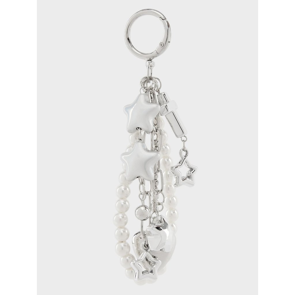 [Pomelo] พวงกุญแจไข่มุกจี้ดาว / Star Charm Pearl Keyring