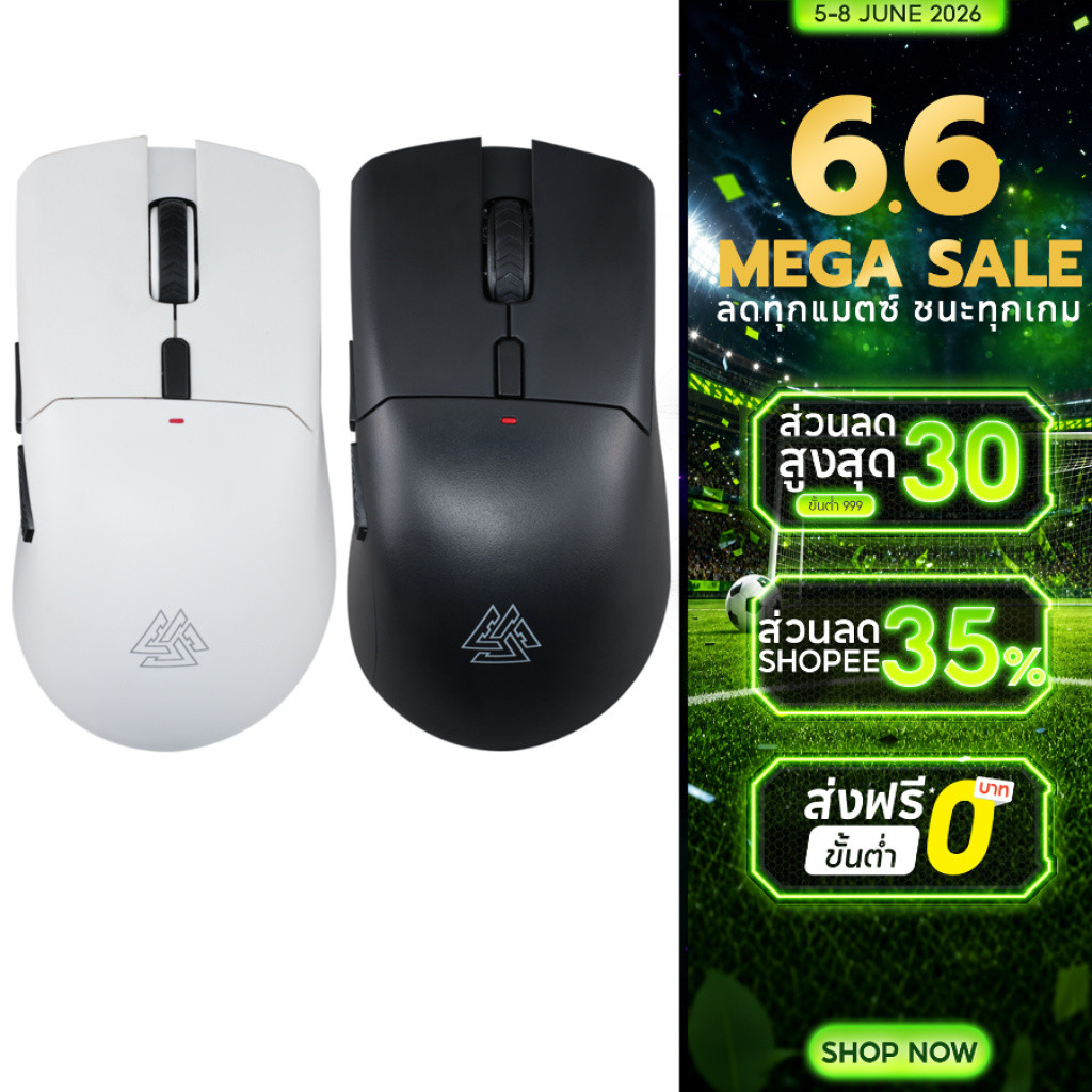 [ประกัน 2 ปี] EGA Type M19 Silent Click L/R Gaming Mouse 6 ปุ่ม มาพร้อมไฟ RGB ปรับ DPI สูงสูด 2400