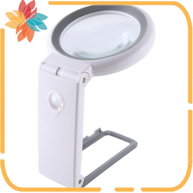 แว่นขยายพร้อมไฟและขาตั้ง, แว่นขยายอ่านหนังสือแบบพับได้ 30 x 10 x พร้อมไฟ LED 18 ดวง, สําหรับอาวุโส, 