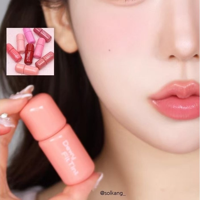 ลิปกลอสใส น้ำตาลกรวด เกาหลี เกาหลี 2an ลิปกลอส Dewy Fit Tint Mirror Light Water Gloss Moisturizing M