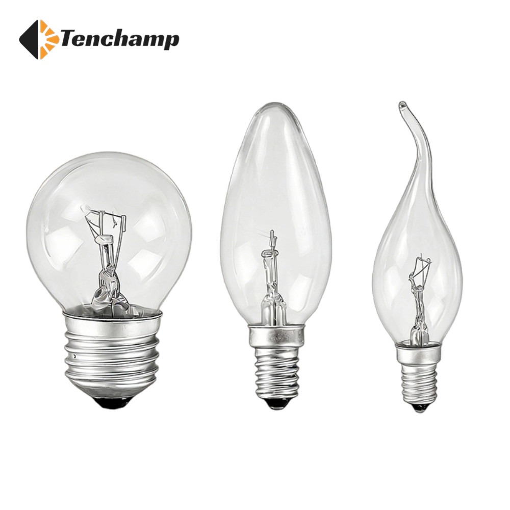 Tenchamp หรี่แสงได้หลอดไฟฮาโลเจน E27 E14 G45 C35 C37 Circular Pointed หลอดไฟหางดึง 220V 25W 40W 60W แสงอุ่น 2700K
