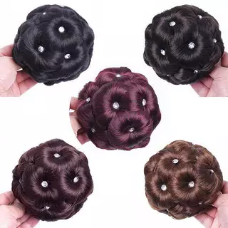 Yiwuyuanvb] 1PC สังเคราะห์ผม Bun Bud กิ๊บติดผมเพชรสีสันสดใสเงาสําหรับผู้หญิงหางม้า Claw คลิปเหมือนจริง Hairpiece เครื่องมือจัดแต่งทรงผมใหม่