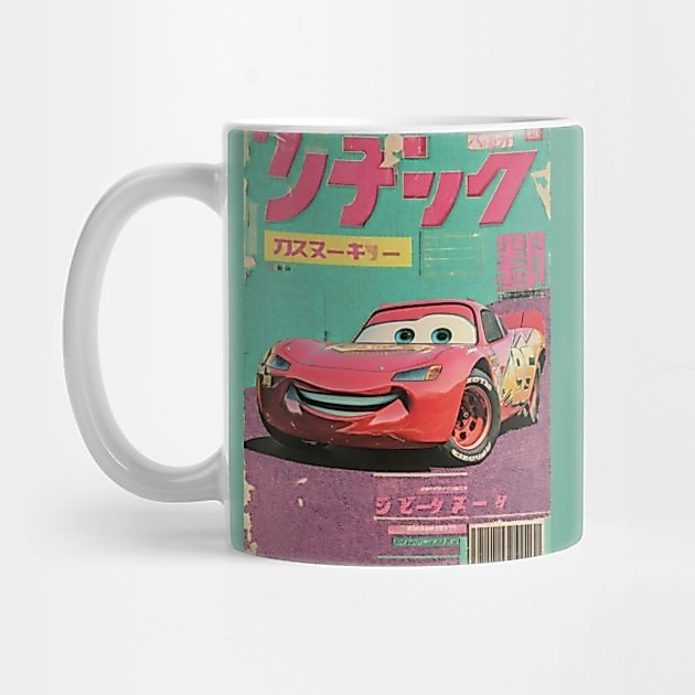 โปสเตอร์คันจิ Vintage Lightning McQueen - แก้วชา Lightning McQueen 2026