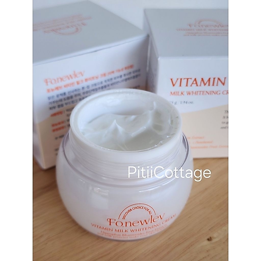 🌈Fo.newlev VITAMIN MILK WHITENING CREAM 55g ครีมบำรุงผิวหน้าเนื้อน้ำนม ผิวกระจ่างใส (Made in Korea)