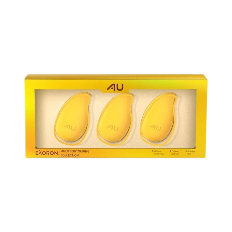 [แต่งหน้าง่าย] EAORON EAORON AU Mango Beauty Egg One Box Three Pieces Easy Makeup ไม่มีแป้ง