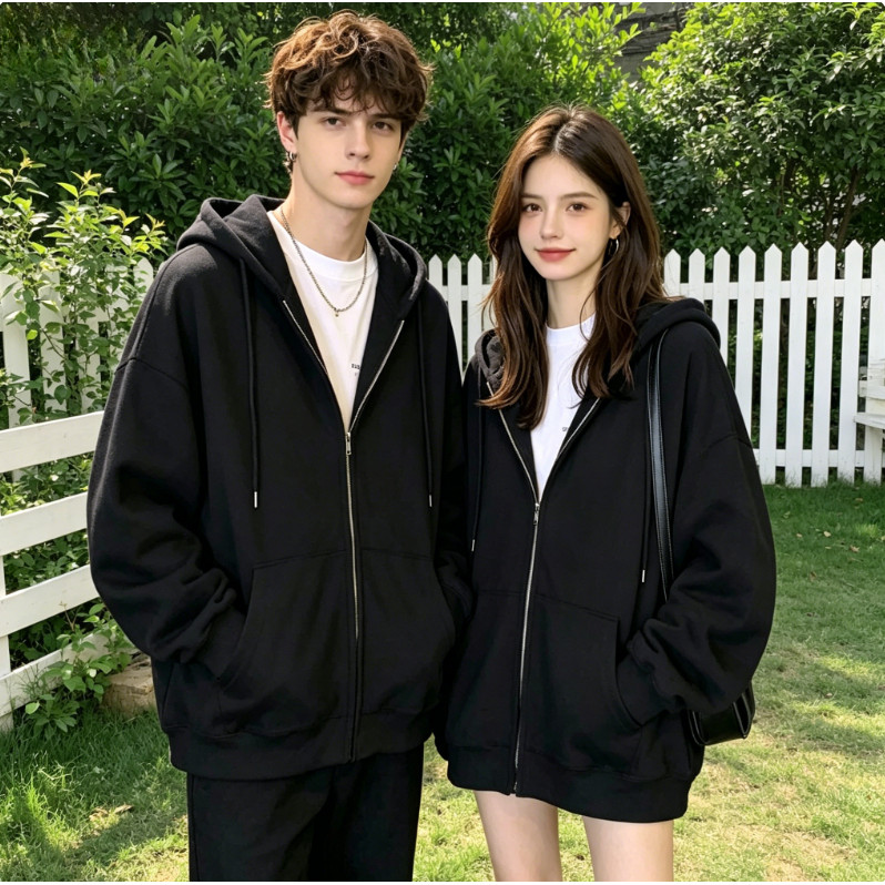 ฮู้ดซิปเปิดหน้าแขนยาว ทรงหลวม ผู้ชายผู้หญิงใส่ร่วมกัน สไตล์คู่รัก ผ้านุ่มใส่สบาย จับคู่แต่งตัวได้หลายลุค ราคาถูก Shopee Lazada