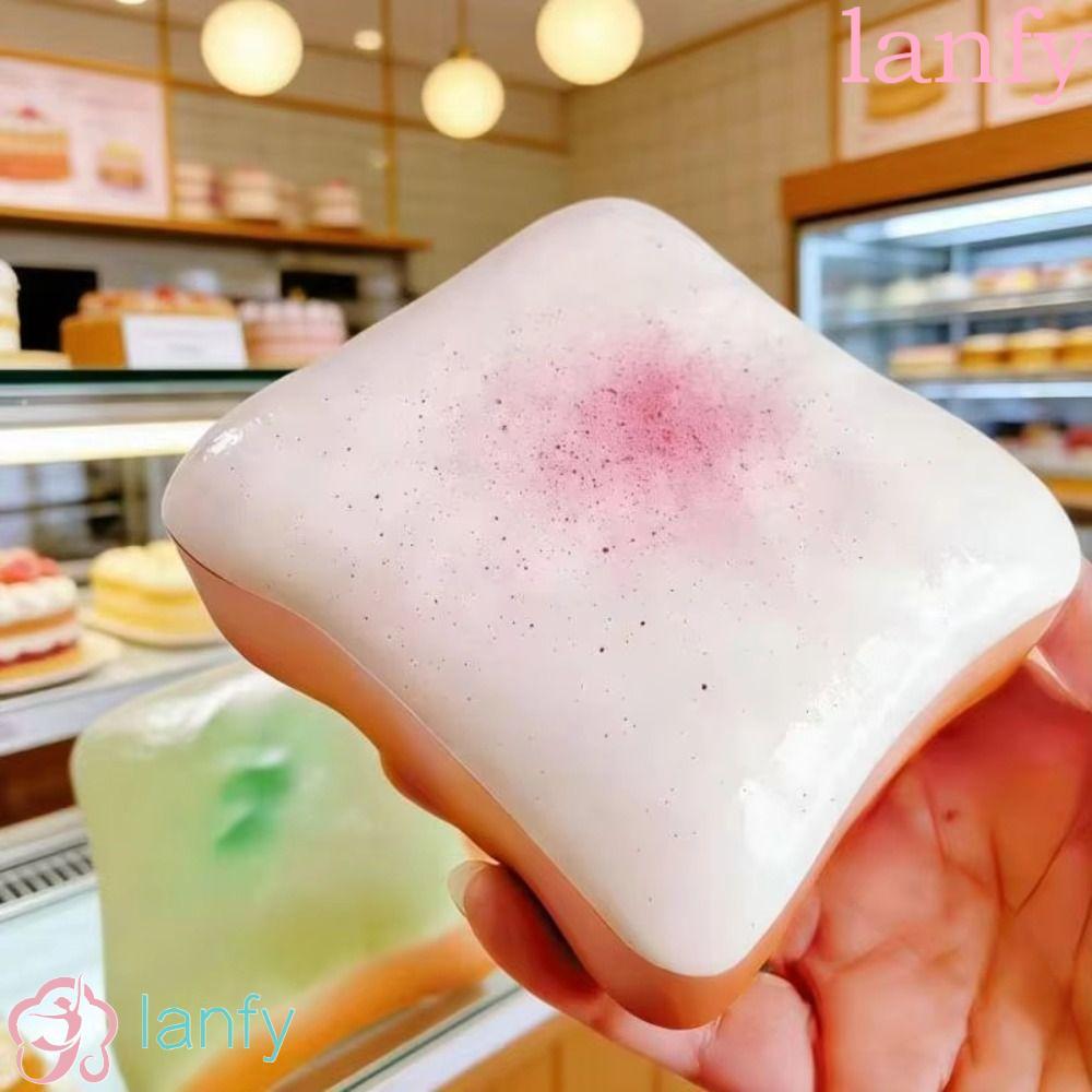 LANFY ครีมขนมปังปิ้งของเล่นบีบ, จําลอง TPR ครีมขนมปังปิ้งของเล่นหยิก, ที่น่าสนใจ 3D ซิลิโคนแปลกการ์ตูน Fidget ของเล่นปฏิบัติโจ๊ก