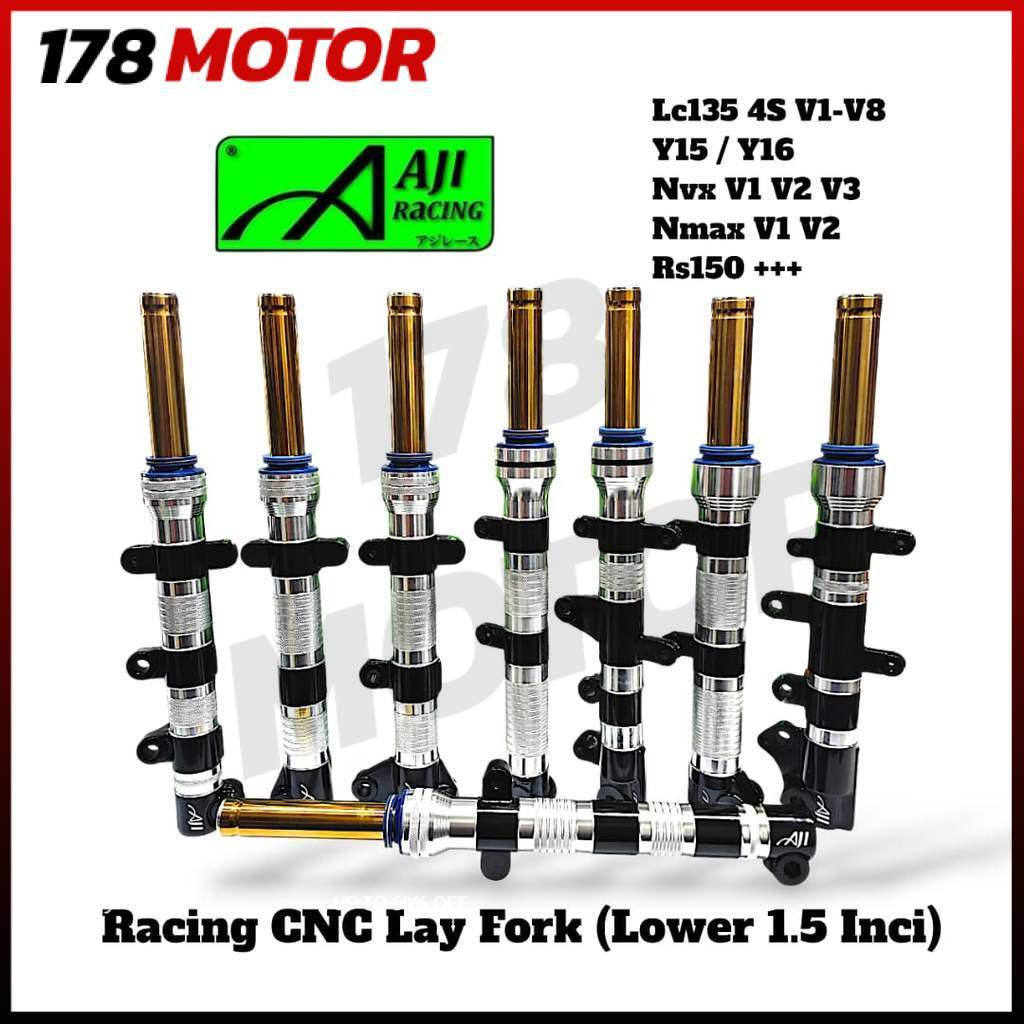 AJI RACING Y15 Y15ZR NVX V1 V2 V3 NVX SE NMAX RS150 RSX LOWER 1.5INCH CNC LAY FORK GOLD FORK TUBE พร