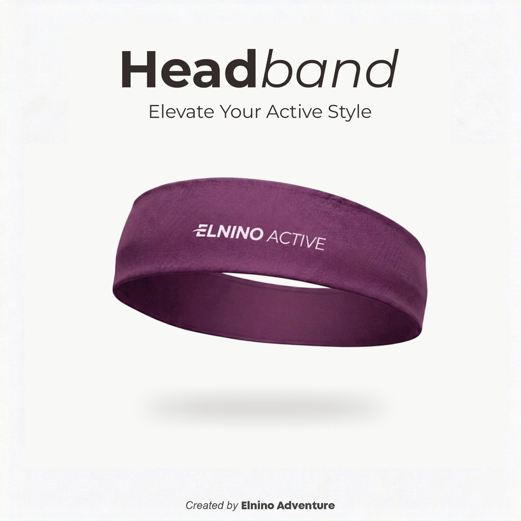 Elnino ที่คาดผม Active Sport Quick Dry Stretch Unisex Men Women - สีม่วง