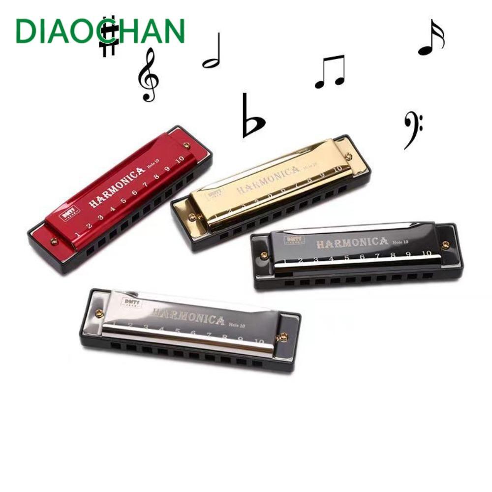 Dichath ฮาร์โมนิก้า 10 หลุม เครื่องดนตรีสร้างสรรค์ ของขวัญเล่น หีบเพลงปากเรซิน