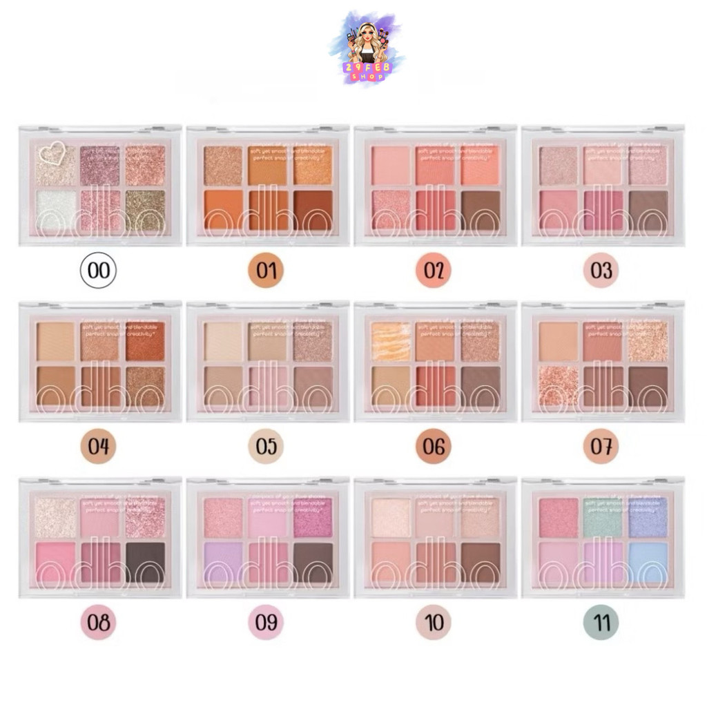❤ โอดีบีโอ ซิกเนเจอร์ อายแชโดว์ พาเลท ทาตา 4.8g OD276 odbo Signature Eyeshadow Palette 💓