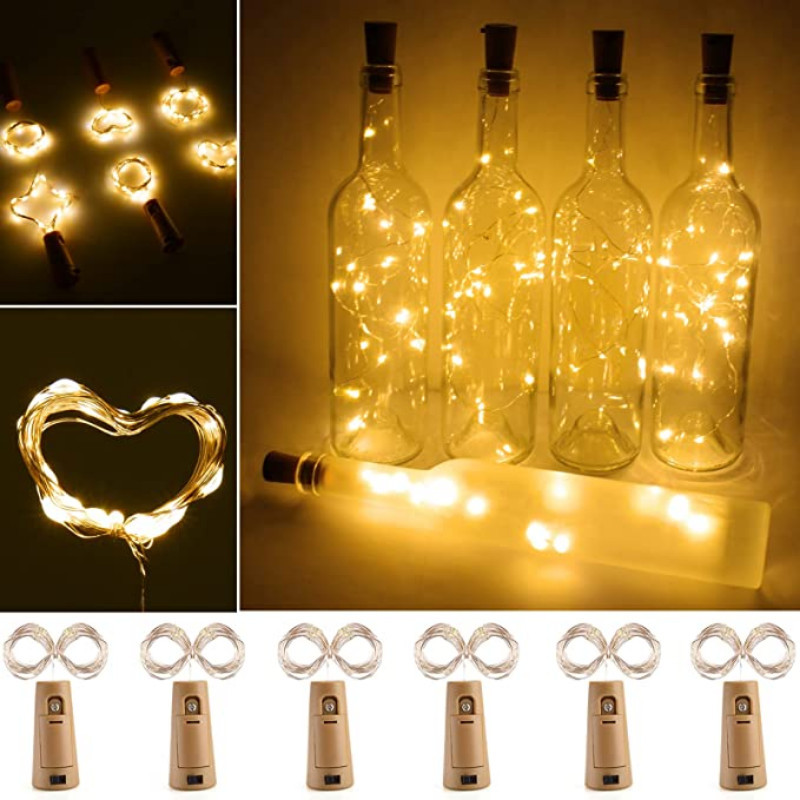 LED Wine Bottle Lights with Cork 1/2/3M Cork Lights Fairy Mini String Lights for Liquor Bottles Craf