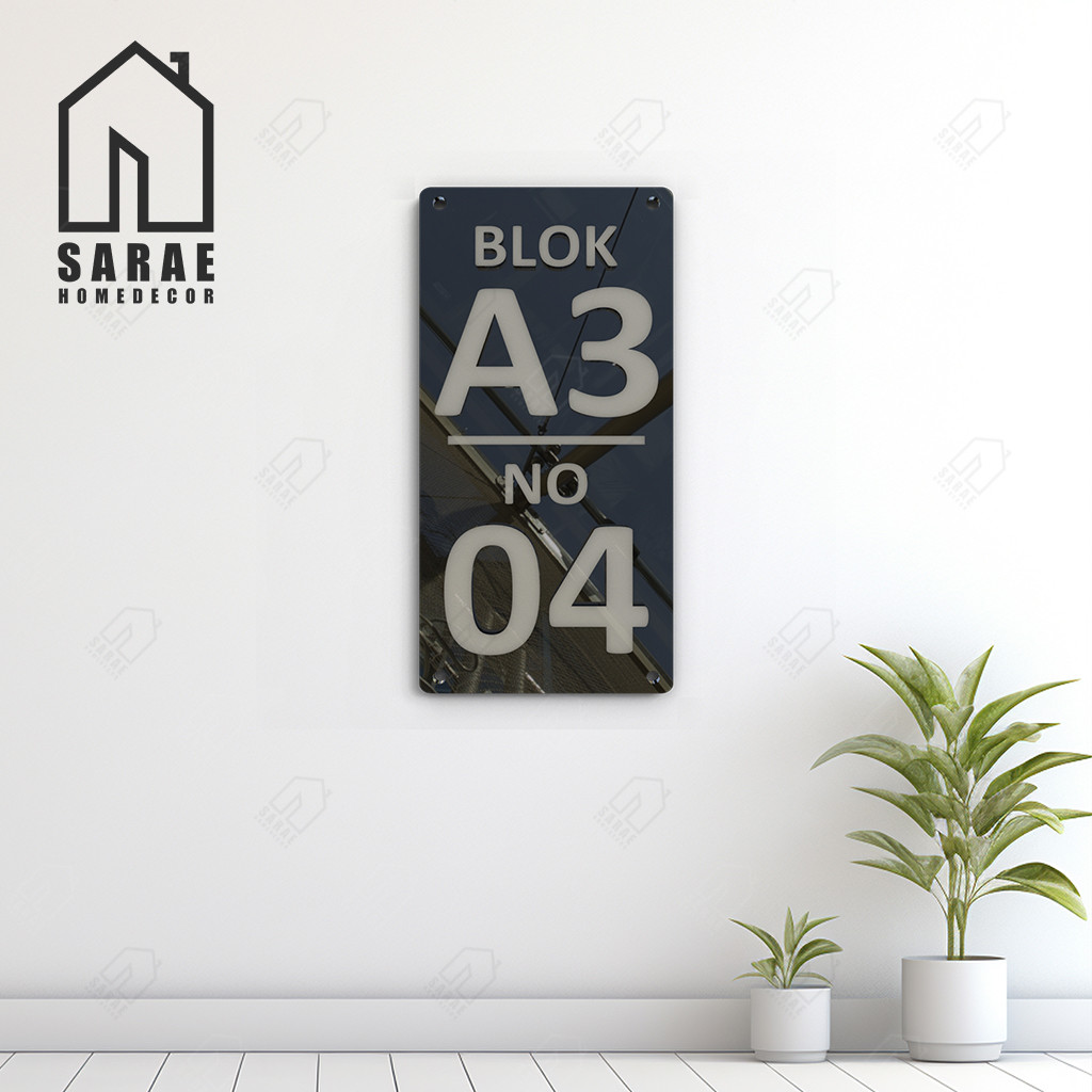 อะคริลิค House Number นูน Custom Minimalist Number & Text อะคริลิค 2 มม. + อะคริลิค 2 มม. Sarae Home