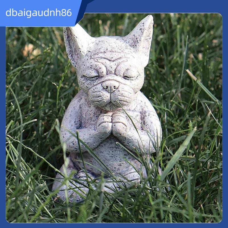 พร้อมส่งFrench Bulldog Meditating รูปปั้น Meditating Bulldog เรซิ่นเครื่องประดับ,โยคะ Bulldog เครื่อ