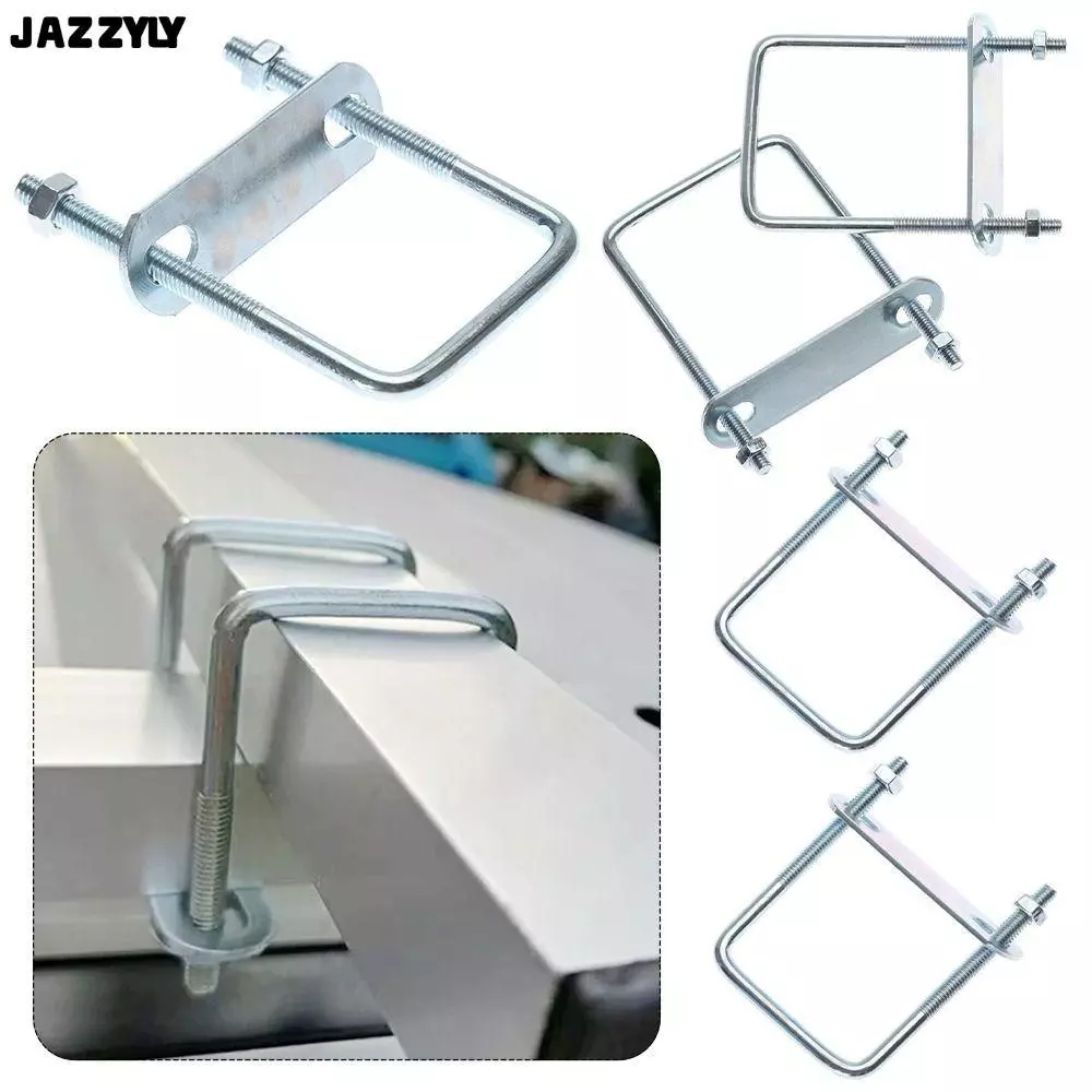 จัดส่งรวดเร็วJAZZYLY 2 ชุดแคลมป์สี่เหลี่ยม, ท่อสกรูเหล็ก U-Clamp, U-bolt มุมขวาพร้อม Baffle M6 Squa Bolt