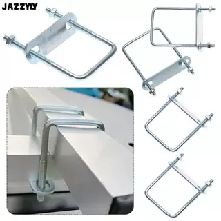 จัดส่งรวดเร็วJAZZYLY 2 ชุดแคลมป์สี่เหลี่ยม, ท่อสกรูเหล็ก U-Clamp, U-bolt มุมขวาพร้อม Baffle M6 Squa Bolt
