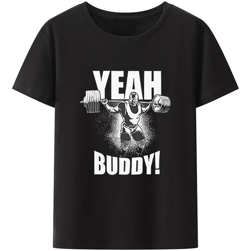 เสื้อยืดแขนสั้นผู้ชายทรงหลวม ระบายอากาศได้ดี Ronnie Coleman Modal Tee Yeah Buddy เสื้อยืดน้ำหนักเบาส