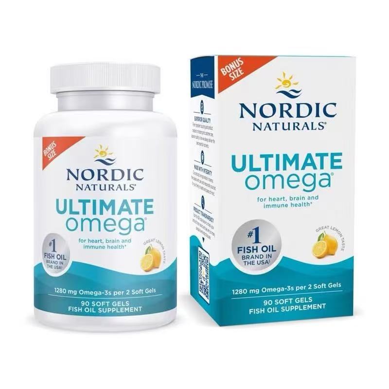 Nordic Naturals Ultimate Omega น้ำมันปลา 1280มก. Omega3 EPA 650mg DHA 430mg รสเลมอน ไม่คาว ดูแลหัวใจ สมอง ข้อต่อ สำหรับผ