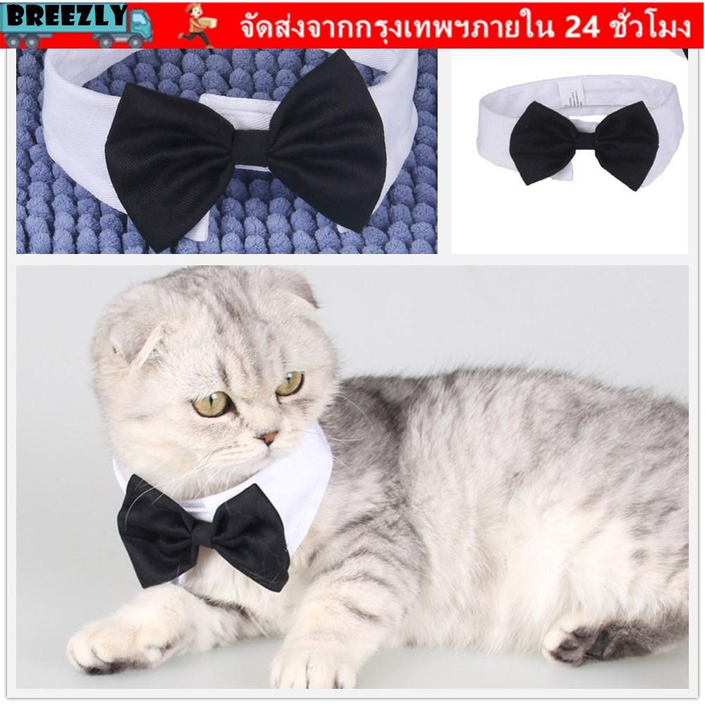 BREEZLY Cat Tuxedo Collar ปรับชุด Puppy Cat ลูกแมวสัตว์เลี้ยงอย่างเป็นทางการ Tuxedo