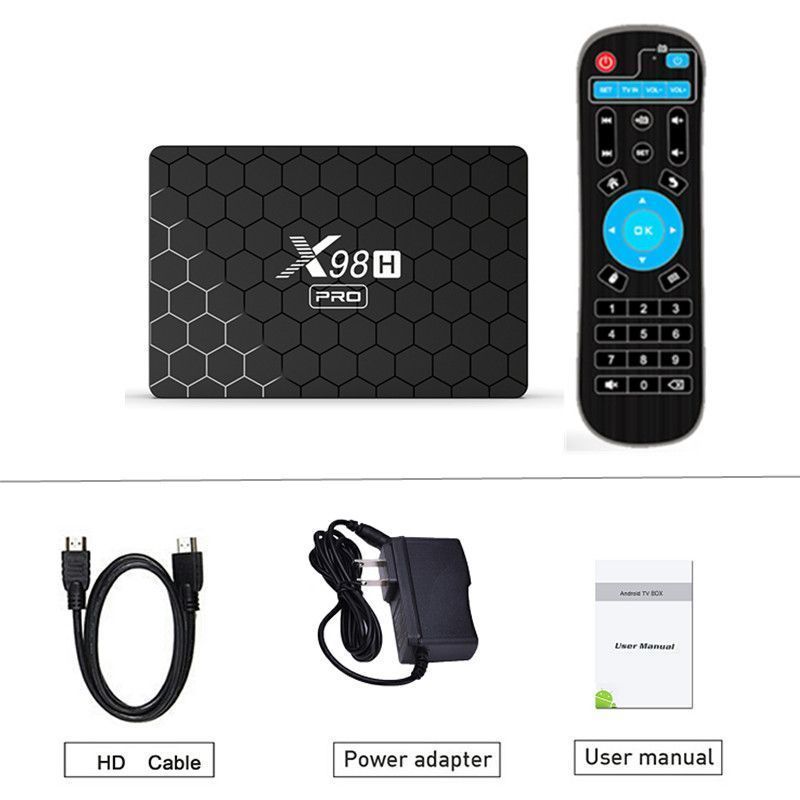 การค้าต่างประเทศ X98H Pro Android 12 Bluetooth Gigabit Network HDMI IN Dual WiFi TV Box tvbox Set To