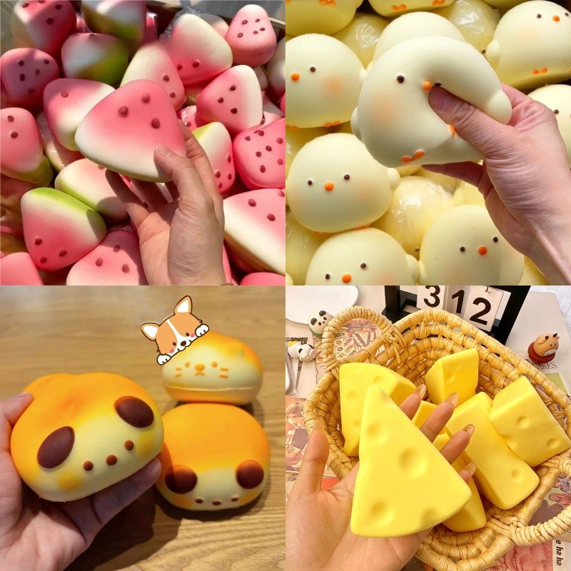 สกุชชี่ ของเล่นบีบสกุชชี่ คลายเครียด Squishy ของเล่น สุ่มบีบได้ ยืดหยุ่นสูง ของเล่นตลก Decompression Toy ใหม่