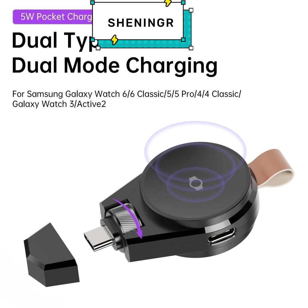 SHENING5R Dock Charger, Dual Type C Fast CHARGING Magnetic Wireless Charger,แบบพกพาเปลี่ยน USB แท่นช