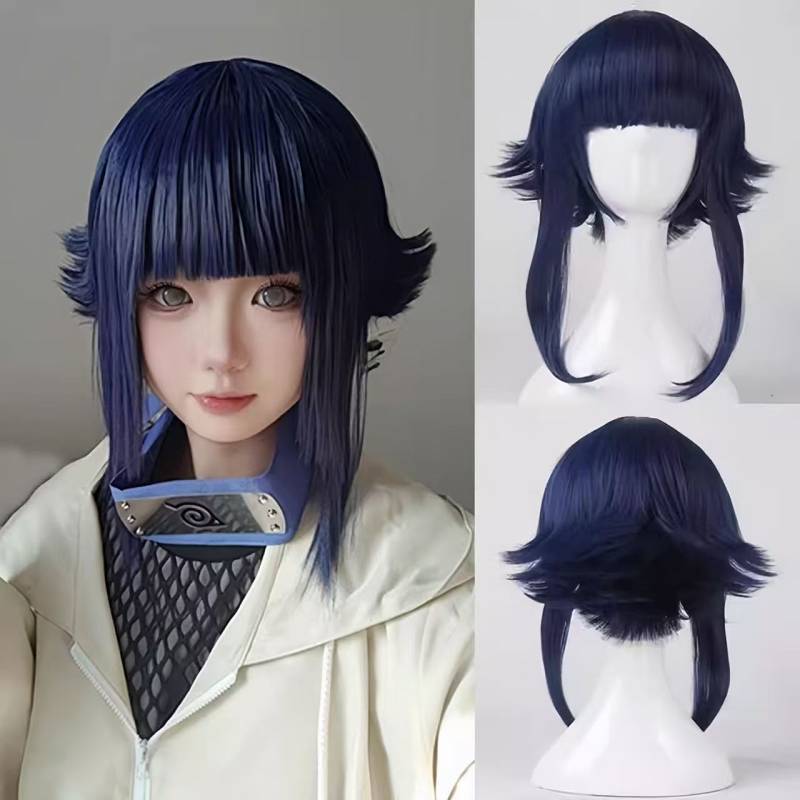 Naruto Hyuga Hinata Young Version Chutian Cosplay Wig Anti-Curling Short Hair CBPF
