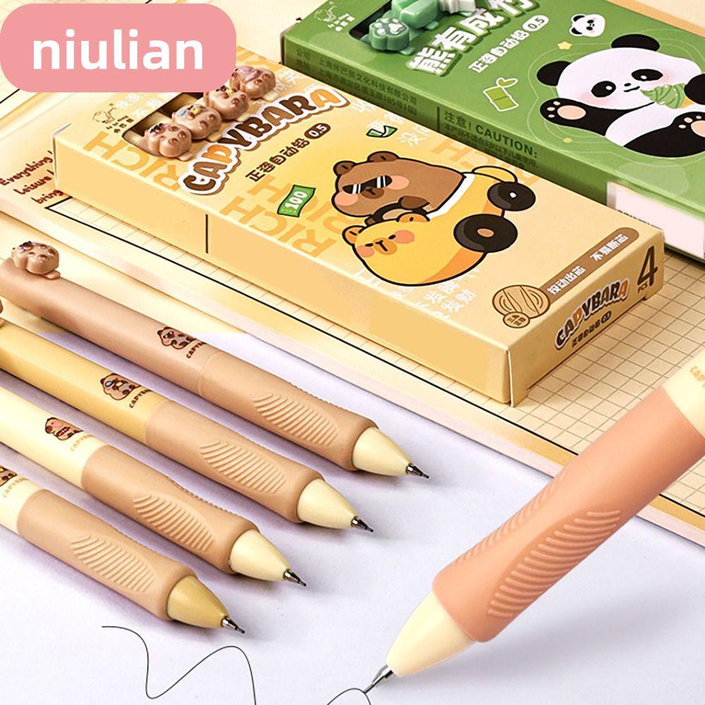 ดินสอกด NIULIAN, เครื่องมือเขียนการวาดภาพ 0.5/0.9 มม. ดินสออัตโนมัติ, ปากกาออกแบบการ์ตูนร่างถือท่าแก้ไข Capybara Propelling ดินสอเครื่องเขียน