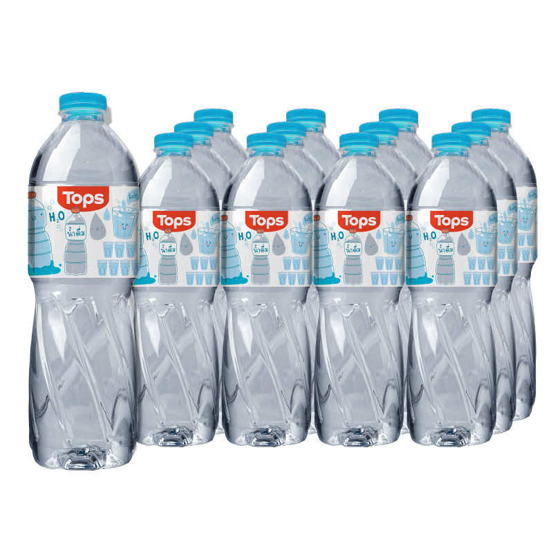 ท็อปส์น้ำดื่ม 600มล. แพค 12 Tops Drinking Water 600ml. Pack 12 [หมายเลขบาร์โค้ด 8853474057863 ]