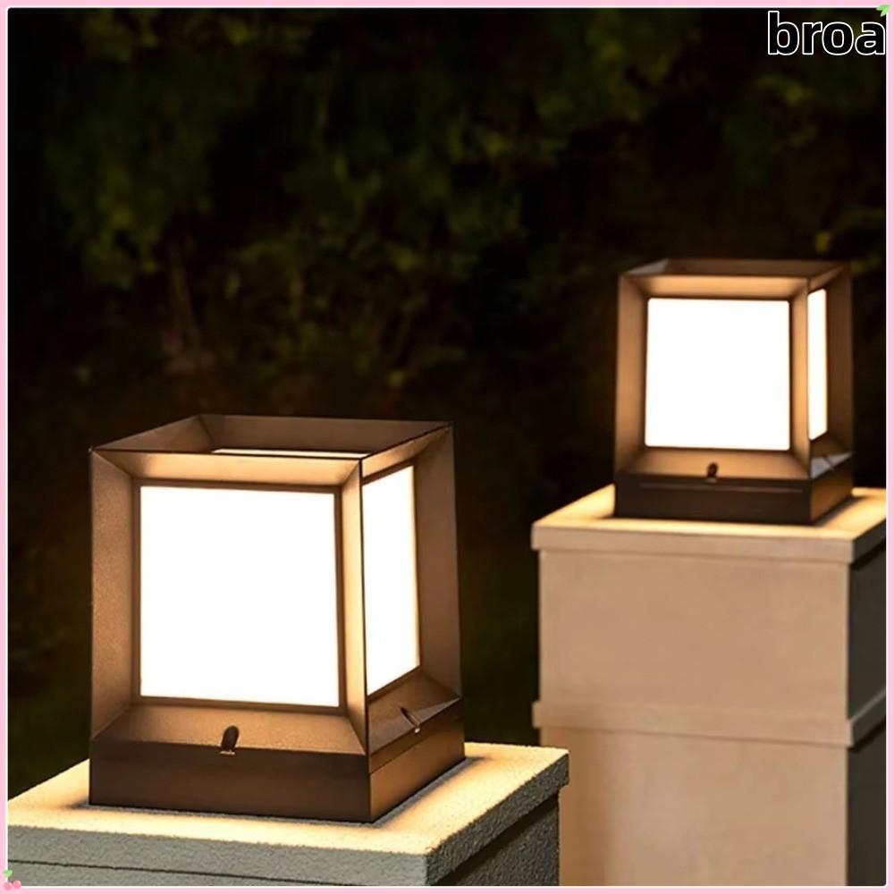 BROA ไฟ Led โพสต์กลางแจ้ง, E27 โคมไฟคอลัมน์, คอลัมน์โมเดิร์น Pier IP54 กันน้ํา 220V รั้วหมวกสวน