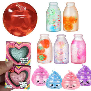 Needoh Squishy Toy Heart Bottle Shape Stress Relief Fidget Toy