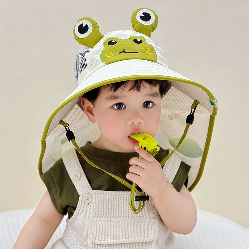 Sun protection ultra-thin sunshade frog new baby model6mj Cute and Adorable Summer Hat for Boys and 