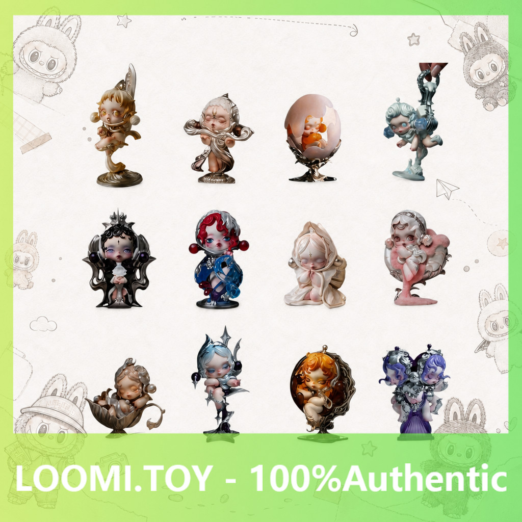 POPMART SKULLPANDA ชุดโต๊ะอาหาร Mystery Box อินเทรนด์เล่นเครื่องประดับของแท้