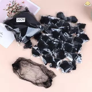 [GZ] 50 ชิ้น Hairnet ตาข่ายคลุมผมยืดหยุ่น 30/50/60 ซม. สําหรับรวบผมหางม้า อุปกรณ์เสริมผม COD