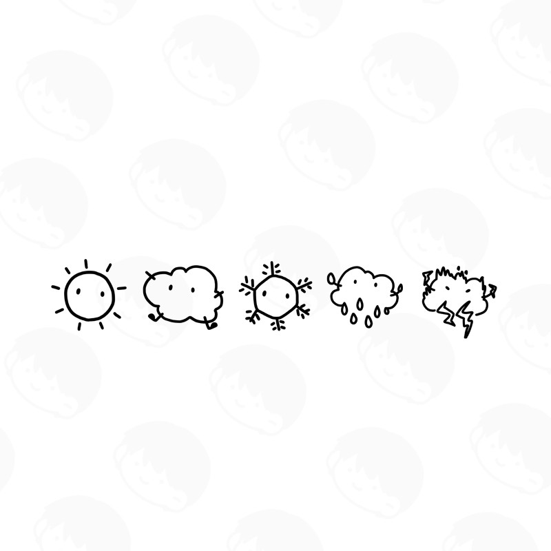 Original-Weather Seal Sunny Rain Watch Set Small Fresh Exclusive Punch Card Automatic Push Type Phot