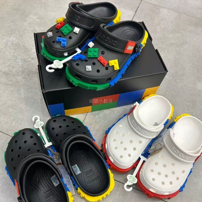Unisex Building Block Clogs รองเท้าแตะชายหาดน้ําหนักเบา Breathable รองเท้าฤดูร้อน