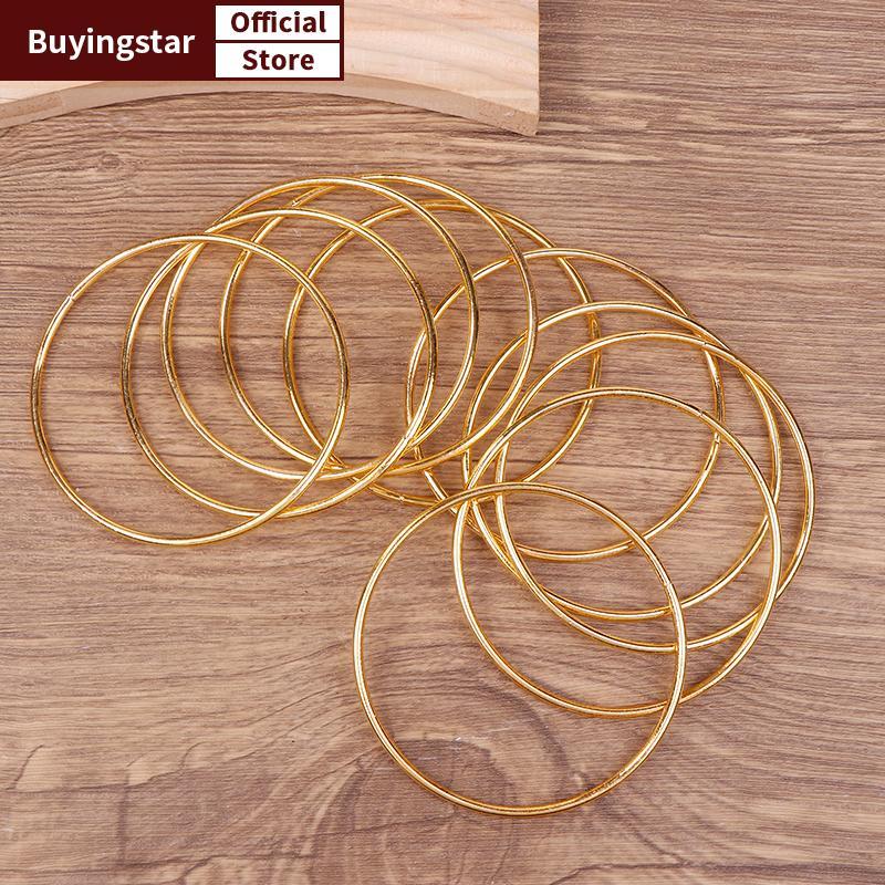 ZCX 10 Pa 3 นิ้วโลหะทอง Hoops Dreamcatcher Macrame แหวนสําหรับงานฝีมือตกแต่ง VO