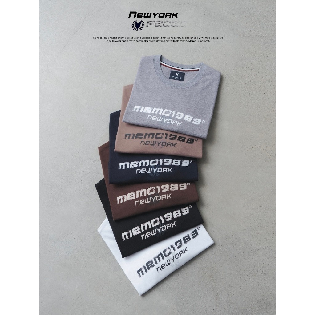 MeMo™ | NEW | Newyork Faded งานสกรีน Halftone ผ้า Supersoft แขนสั้น ทรง Unisex