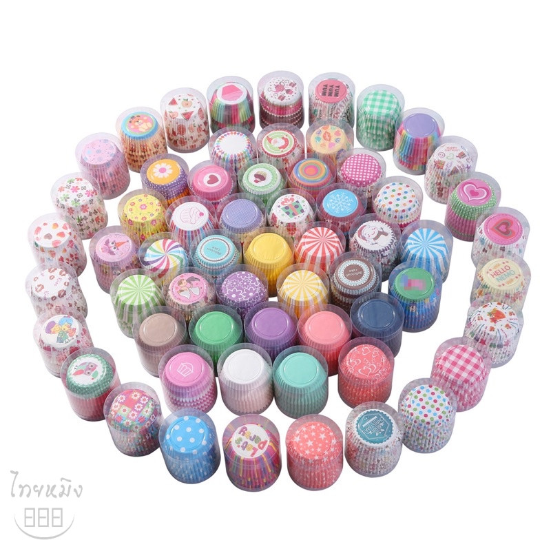 ถ้วยจีบกระดาษ3219(100ใบ) (ก้น5cmสูง3cm)