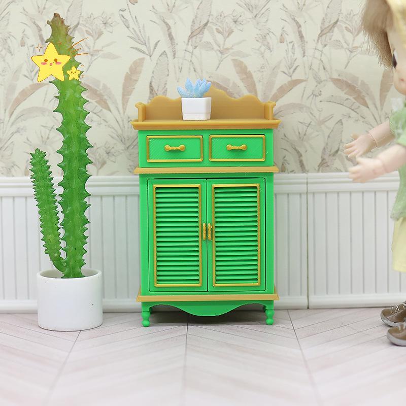 [JBTH] 1/12 Dollhouse Mini Cabinet Cupboard รุ่นบ้านตุ๊กตาเฟอร์นิเจอร์เครื่องประดับตุ๊กตา House Livi