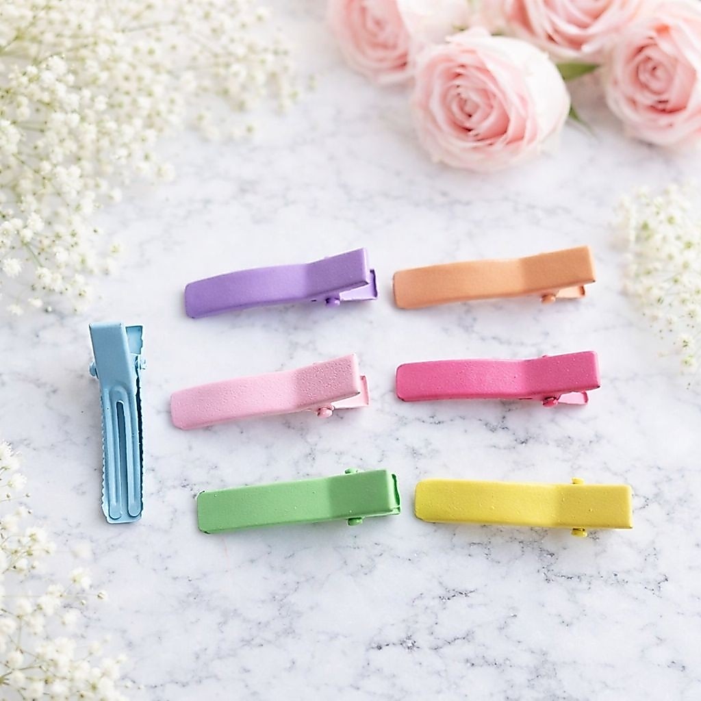 【1 โหล 】โครงกิ๊บเปล่า กิ๊บคละสี 2ง่าม ขนาด 3.5 เซนติเมตร สดใสสี Maclon คู่เสร็จสิ้นอุปกรณ์ เครื่องประดับ DIY