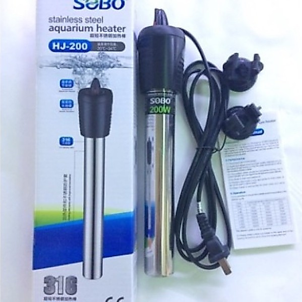 เครื่องทําความร้อนตู้ปลาสแตนเลส HJ-100w HJ-200w HJ-300w, HS 100W, SH-002 500W