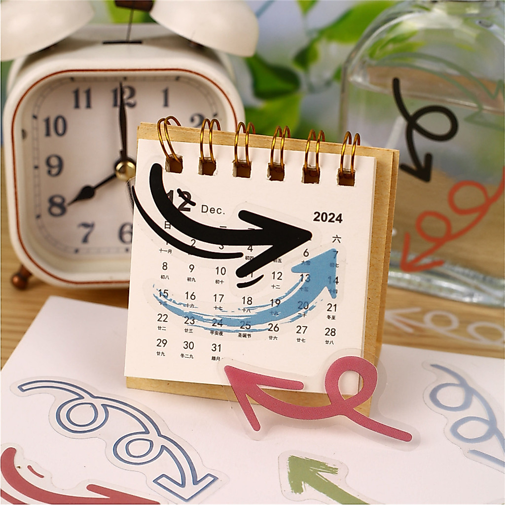 30 ชิ้น Kawaii เครื่องเขียนสติกเกอร์ Arrow Hand Tie Junk Journal Planner สติกเกอร์ตกแต่ง Scrapbooking