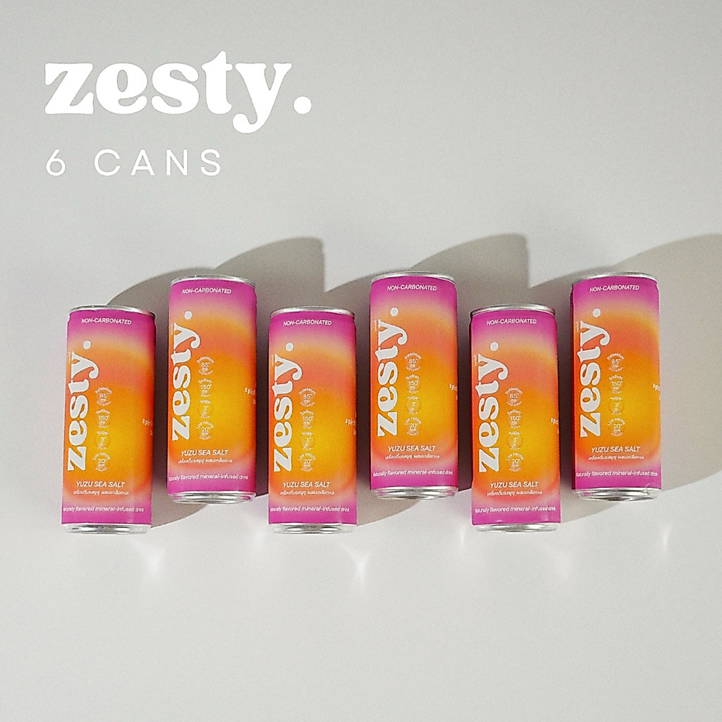 ZESTY Yuzu Sea Salt x 6 Cans | Clean Electrolytes Drink เครื่องดื่มยุซุผสมเกลือแร่ น้ำตาลน้อย