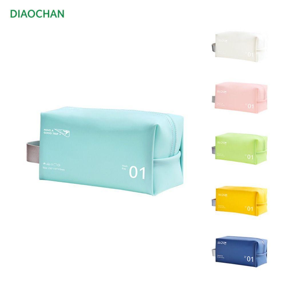 DICHATH กระเป๋าเครื่องสําอาง กระเป๋า PVC กันน้ํา เรียบง่าย ถุงเก็บของ กระเป๋า PVC