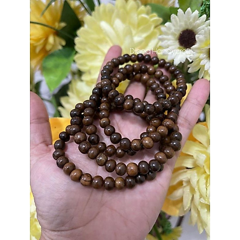 ORIGINAL KALIMANTAN AGARWOOD BRACELET 6 MM / RAMIN WOOD BRACELET / KALIMANTAN CROCODILE AGARWOOD BRACELET